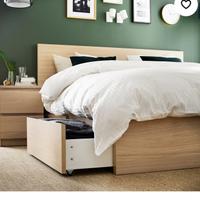 Cassetti letto Ikea Malm rovere chiaro