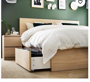 Cassetti letto Ikea Malm rovere chiaro