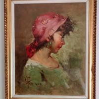 Dipinto - Ritratto giovane zingara Napoletana