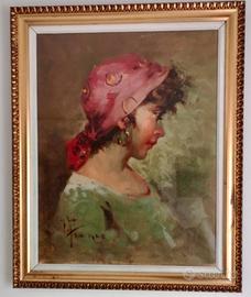 Dipinto - Ritratto giovane zingara Napoletana