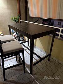 Tavolo Alto Bar IKEA EKEDALEN + 3 Sgabelli Imbotti