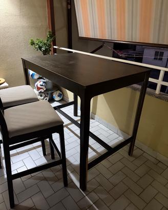 Tavolo Alto Bar IKEA EKEDALEN + 3 Sgabelli Imbotti