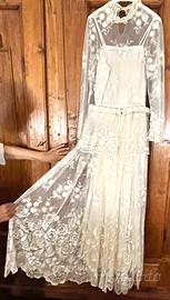 Abito da sposa Tg.42 in pizzo francese