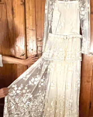 Abito da sposa Tg.42 in pizzo francese