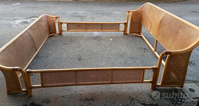 Letto matrimoniale Rattan come nuovo