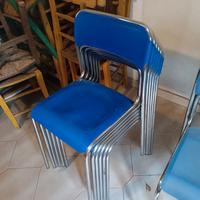 Sedie struttura in acciaio e seduta in abs