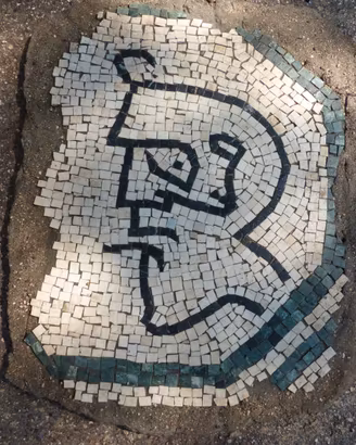 Mosaico "Profilo d'uomo" cm. 60x46 - cod.15