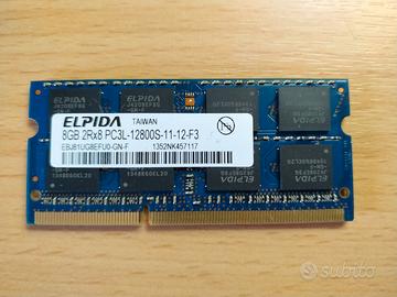 Memoria RAM SoDimm DDR3 8GB per notebook