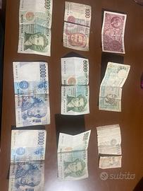 Lotto di 11 banconote italiane lire