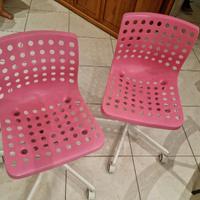 sedie rosa con rotelle - coppia
