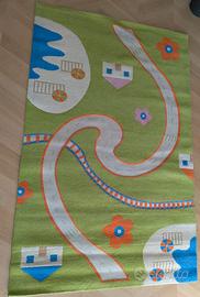 Tappeto gioco bambini strade e ferrovia in rilievo