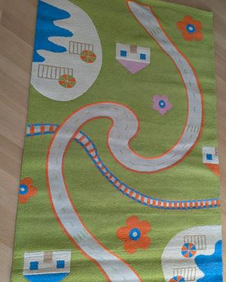Tappeto gioco bambini strade e ferrovia in rilievo