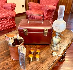 Vintage: fiaschetta da viaggio+lampada+beauty case