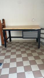 Tavolo lavoro officina acciaio legno HBM 157 cm