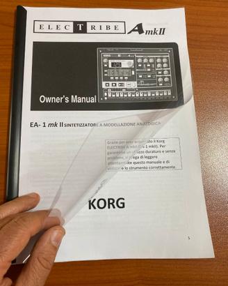 Manuale Italiano Sintetizzatore Korg EA1-MKII