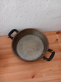 Antica padella in rame stagnato 