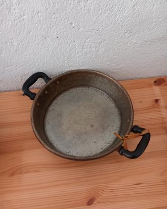 Antica padella in rame stagnato 