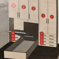 Camera a ponte singola + letto contenitore