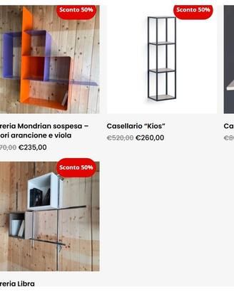 LIBRERIE A MURO DI VARIE MISURE E FORME