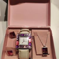 Parure orologio catenina e orecchini 