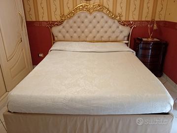 letto contenitore in vera pelle più poltrona 