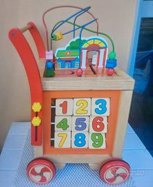 Carrello primi passi e cubo educativo per bambini 