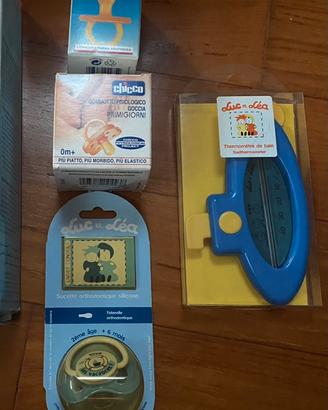 Ciucci e termometro nuovi Chicco e Luc et Lea