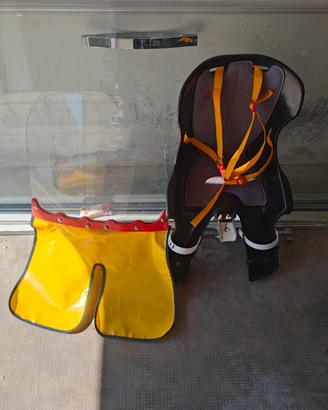 Seggiolino più paravento bici anteriore