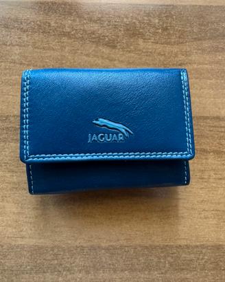 Portafoglio uomo pelle blu Jaguar portacarte