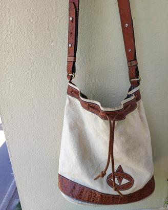 borsa in tela e pelle