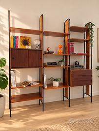 Libreria modulare teak svedese vintage