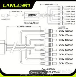 Pedal Power Alimentatore Pedali per chitarra