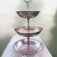 alzata antica ottone argentato