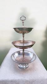 alzata antica ottone argentato