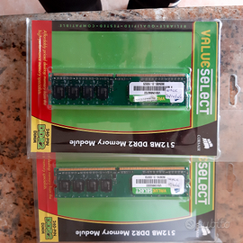 Ram DDR 2 da 512 Mb e 1GB nuove per PC fisso