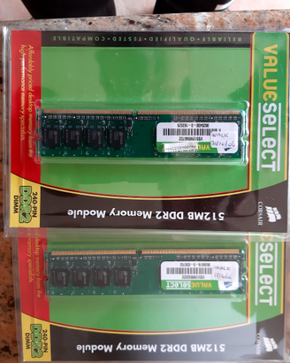 Ram DDR 2 da 512 Mb e 1GB nuove per PC fisso