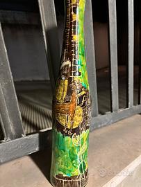 Vaso bottiglia ceramica vintage artistica h 41 cm