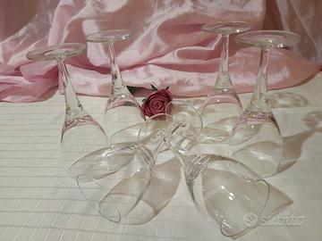 Set 6 Calici Vino Rosso Cristallo Stile Château