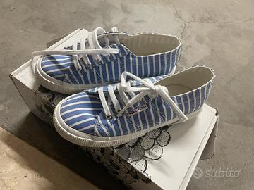 Superga in tela a righe