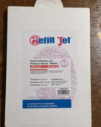 Refill jet patinata opaca, jet 50 fogli A4 180g/m²