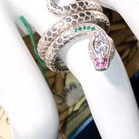 anello serpente argento zirconi  colore donna