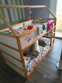 letto a castello Ikea KURA in pino massiccio 