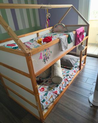 letto a castello Ikea KURA in pino massiccio 