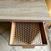 Scrivania con penisola cassettiera 145x60