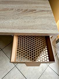 Scrivania con penisola cassettiera 145x60