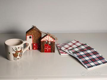 Set natalizio tazza sottobicchieri e decori