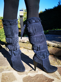 Stivali in camoscio blu Tg. 37