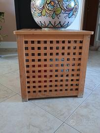 Tavolino porta oggetti/giocattoli in legno acacia