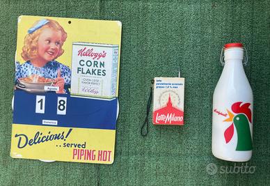 Oggetti pubblicità vintage CornFlakes-Latte Milano