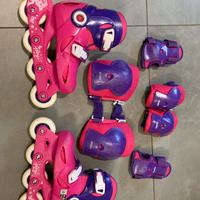 Kit pattini rollerblade + protezioni  28-30